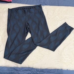 Under Armour Women's XL Compression Heat Gear Blue Patterned Leggings